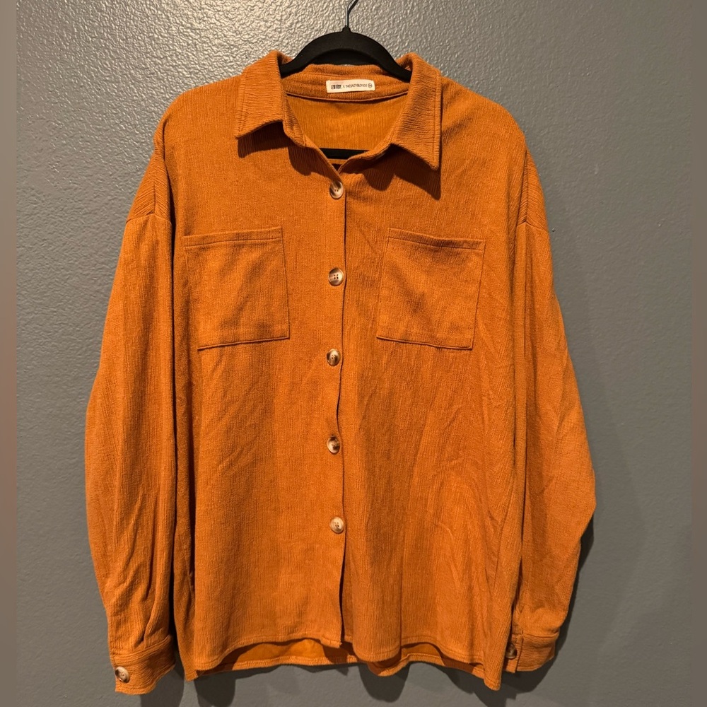 12th Tribe Orange Button Down Shirt
